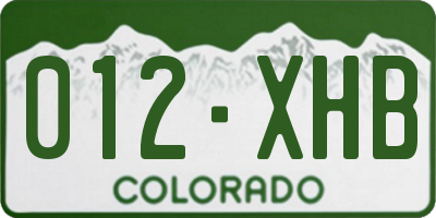 CO license plate 012XHB