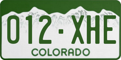 CO license plate 012XHE