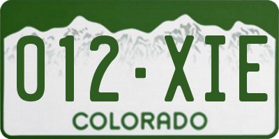 CO license plate 012XIE