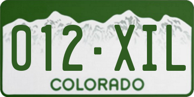 CO license plate 012XIL