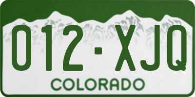 CO license plate 012XJQ