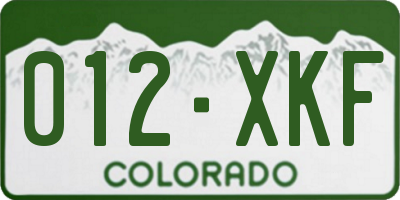 CO license plate 012XKF