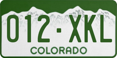 CO license plate 012XKL