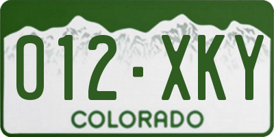 CO license plate 012XKY