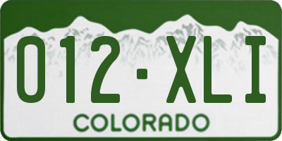 CO license plate 012XLI
