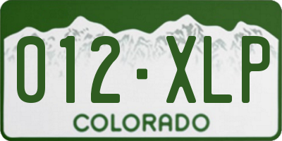 CO license plate 012XLP