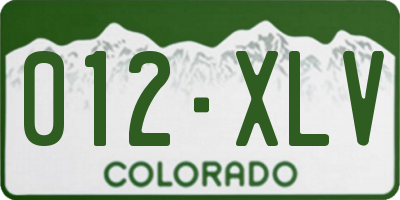 CO license plate 012XLV
