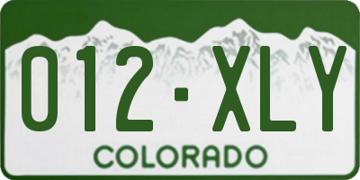 CO license plate 012XLY