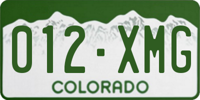 CO license plate 012XMG