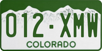 CO license plate 012XMW