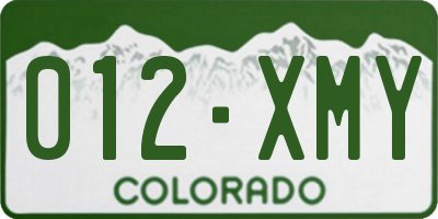CO license plate 012XMY
