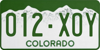 CO license plate 012XOY