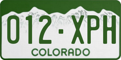 CO license plate 012XPH