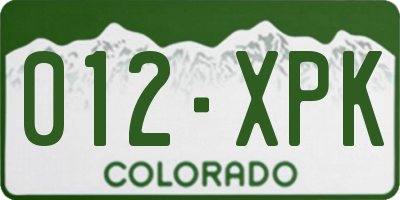 CO license plate 012XPK