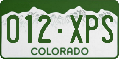 CO license plate 012XPS
