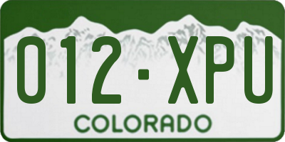 CO license plate 012XPU