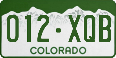 CO license plate 012XQB