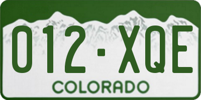 CO license plate 012XQE