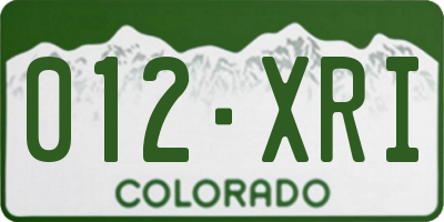 CO license plate 012XRI