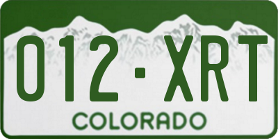 CO license plate 012XRT