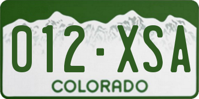 CO license plate 012XSA