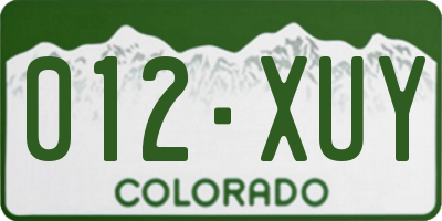 CO license plate 012XUY