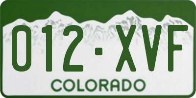 CO license plate 012XVF
