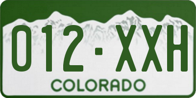 CO license plate 012XXH