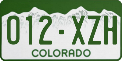 CO license plate 012XZH