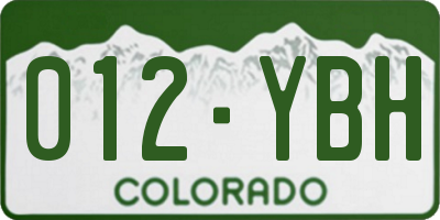 CO license plate 012YBH