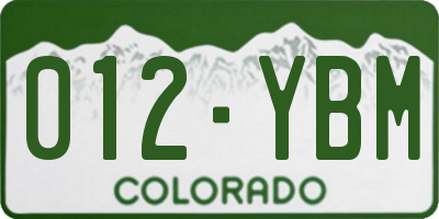 CO license plate 012YBM