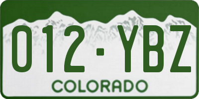 CO license plate 012YBZ