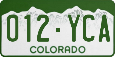 CO license plate 012YCA