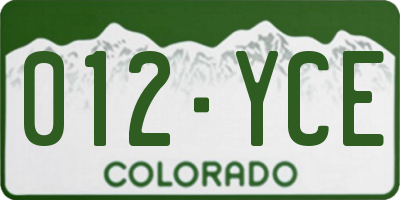 CO license plate 012YCE