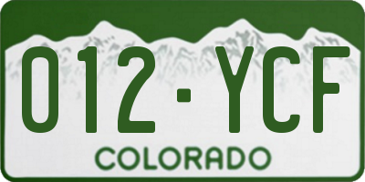 CO license plate 012YCF