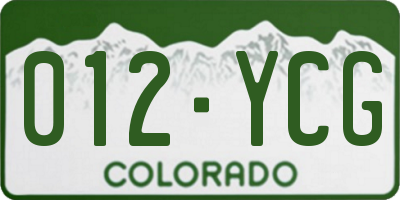 CO license plate 012YCG