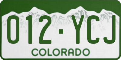 CO license plate 012YCJ