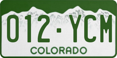 CO license plate 012YCM