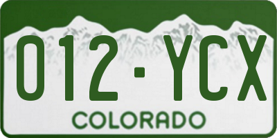 CO license plate 012YCX