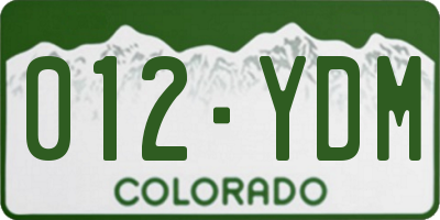 CO license plate 012YDM
