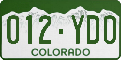 CO license plate 012YDO