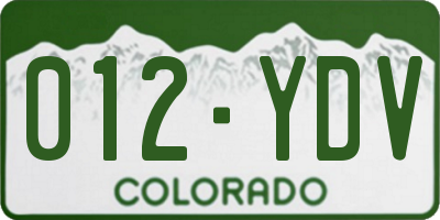 CO license plate 012YDV