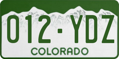 CO license plate 012YDZ