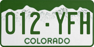 CO license plate 012YFH