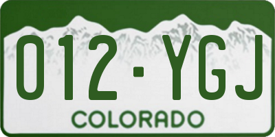 CO license plate 012YGJ