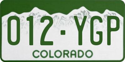 CO license plate 012YGP