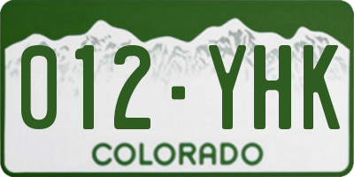 CO license plate 012YHK