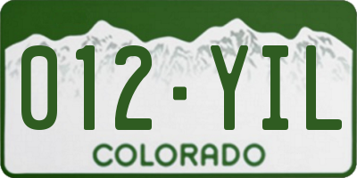 CO license plate 012YIL