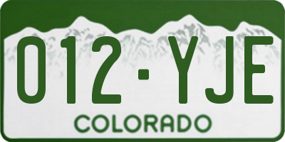 CO license plate 012YJE
