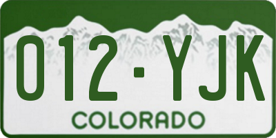 CO license plate 012YJK